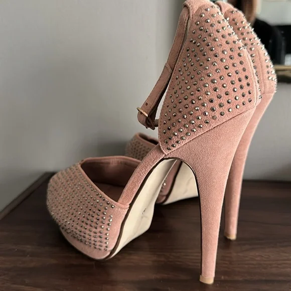 Jeffrey Campbell Women's Midler Blush Studded High Heels - Picture 6 of 6